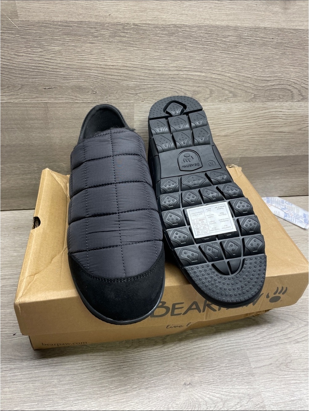 BearPaw Men’s Quilted Slip-On Loafers - Black #275